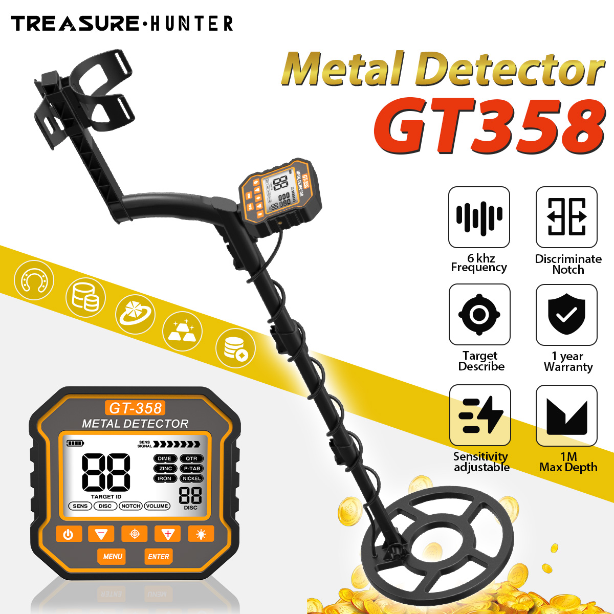 Underwater Metal Detector Waterproof - Alat Pencari Harta Karun Metal Detector