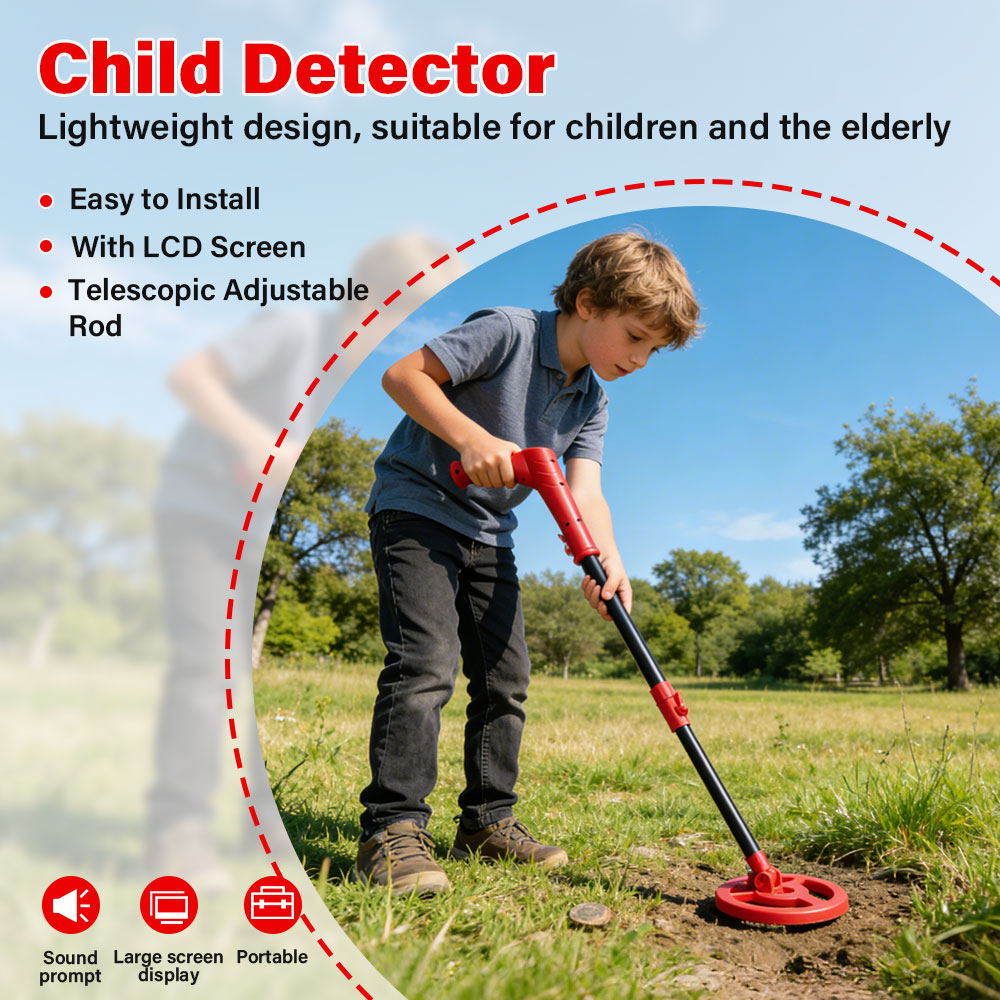 Underwater Metal Detector Waterproof - Detektor Logam Anak-Anak Dapat Disesuaikan 27.5-37.8