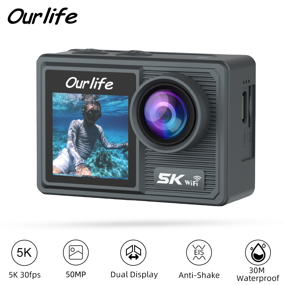 Underwater Fishing Camera 4K - Kamera Aksi Ourlife 5K 4K Kamera