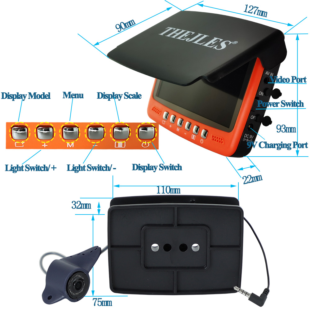 THEJLES HD 1000 Garis Pancing  - Underwater Fishing Camera 4K ulasan dan harga