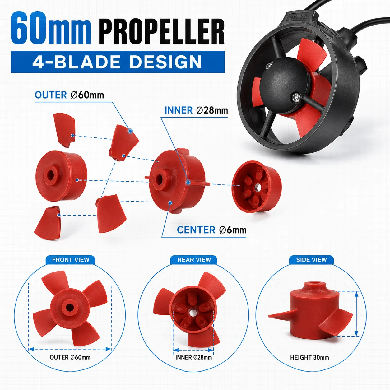 Motor Tanpa Sikat 860KV 300W u - Rov Underwater Robot Thruster ulasan dan harga